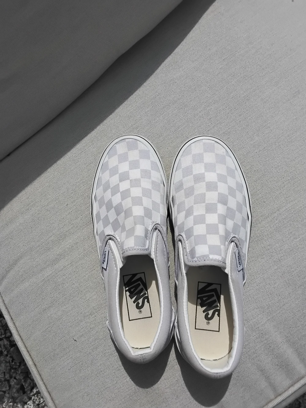 Vans Slip-On Checkerboard Sneakers - Light Purple/White Size 6